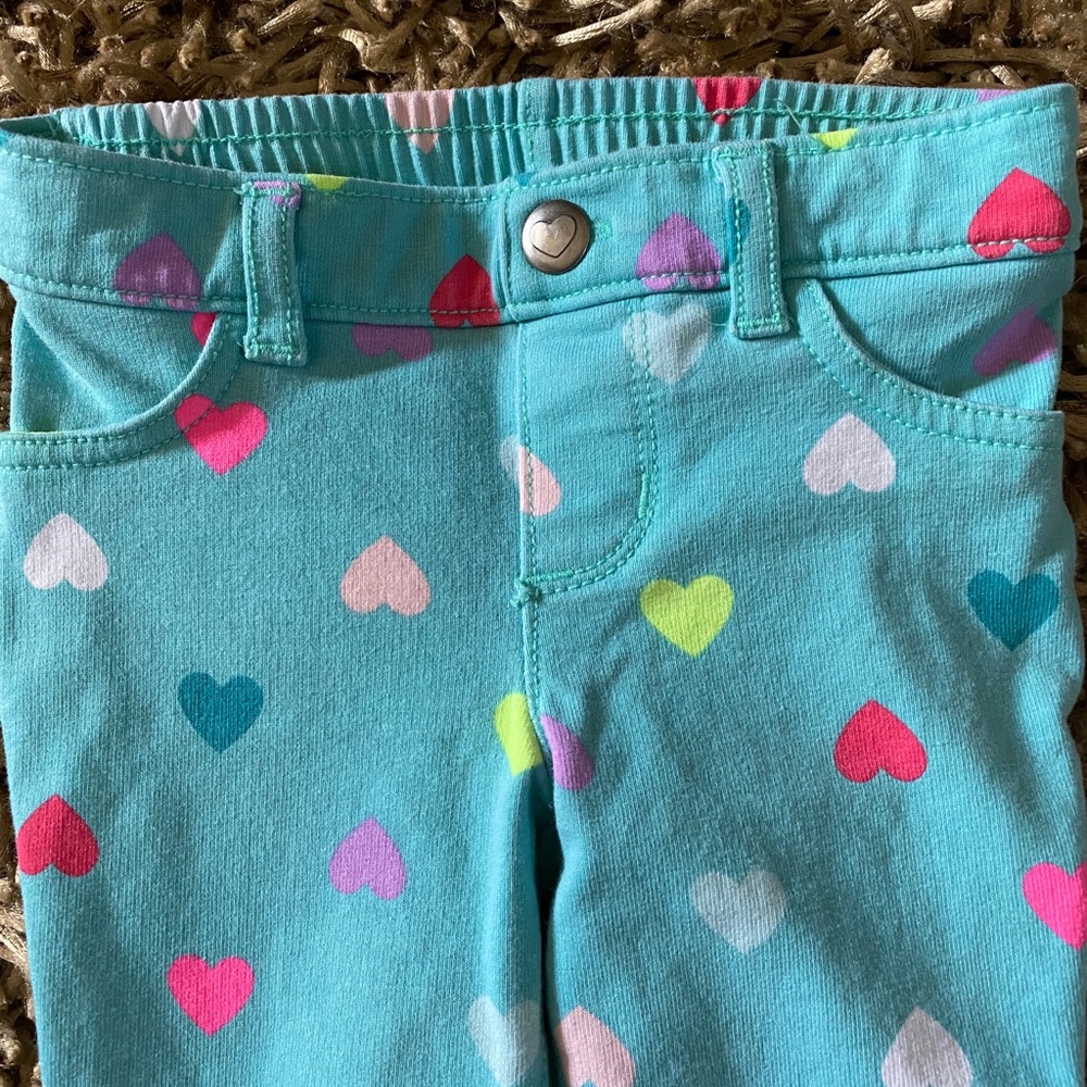 Children’s Place aqua heart pants - 2T